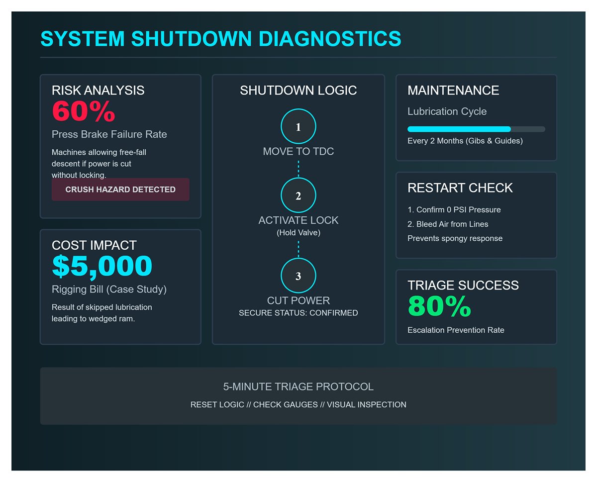 Safety Protocol: Shutting Down Without Allowing the Ram to Fall