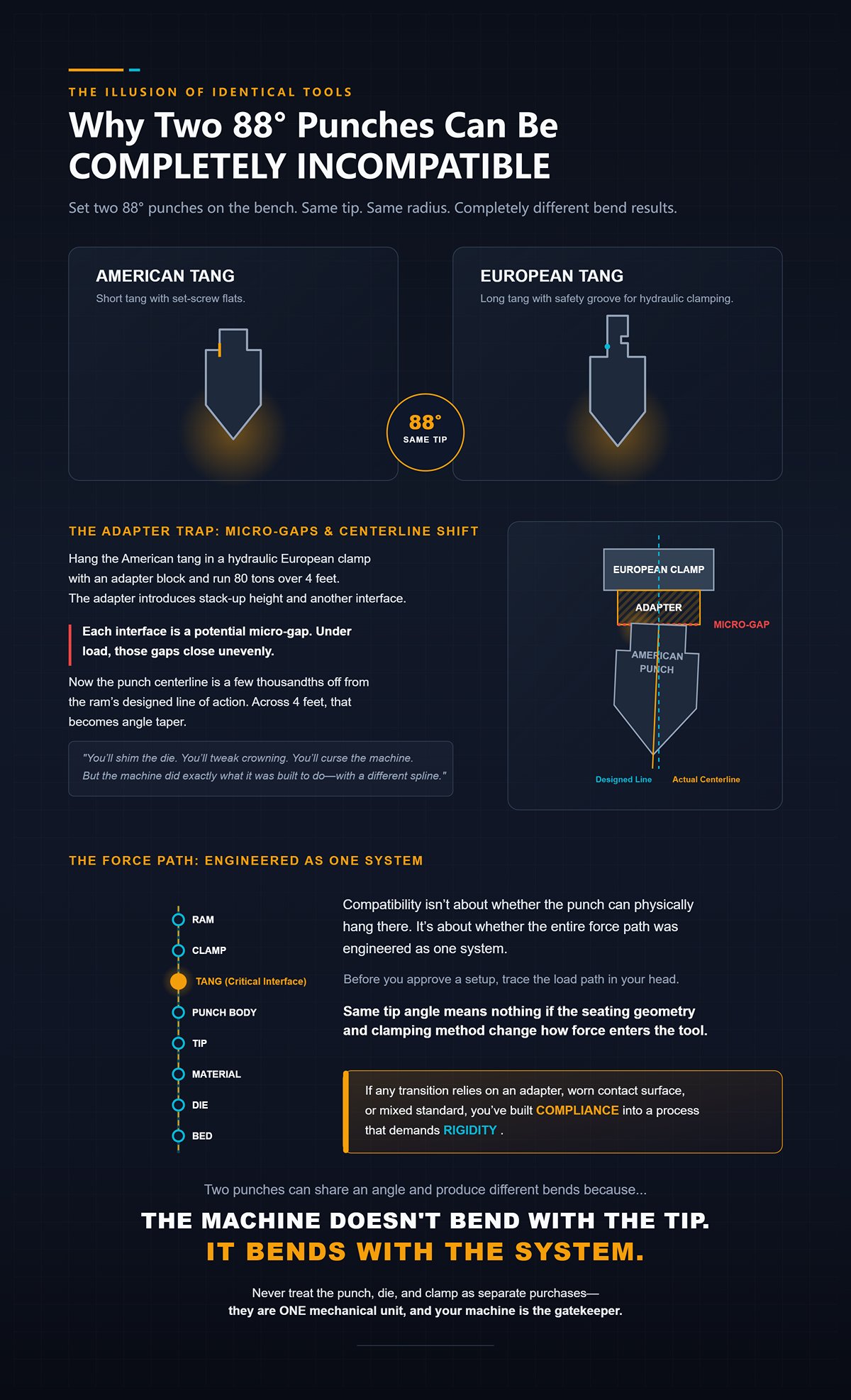 Why Two Punches with Identical Tip Angles Can Be Completely Incompatible