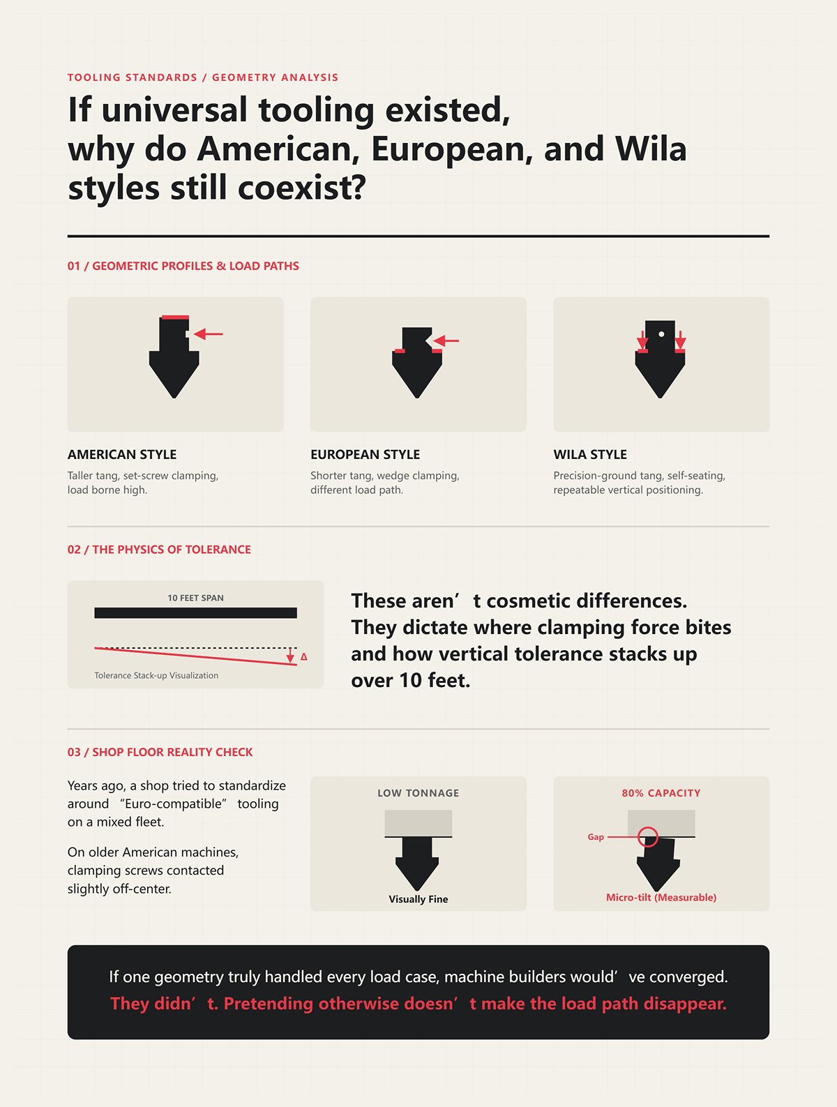 If universal tooling existed, why do American, European, and Wila styles still coexist?