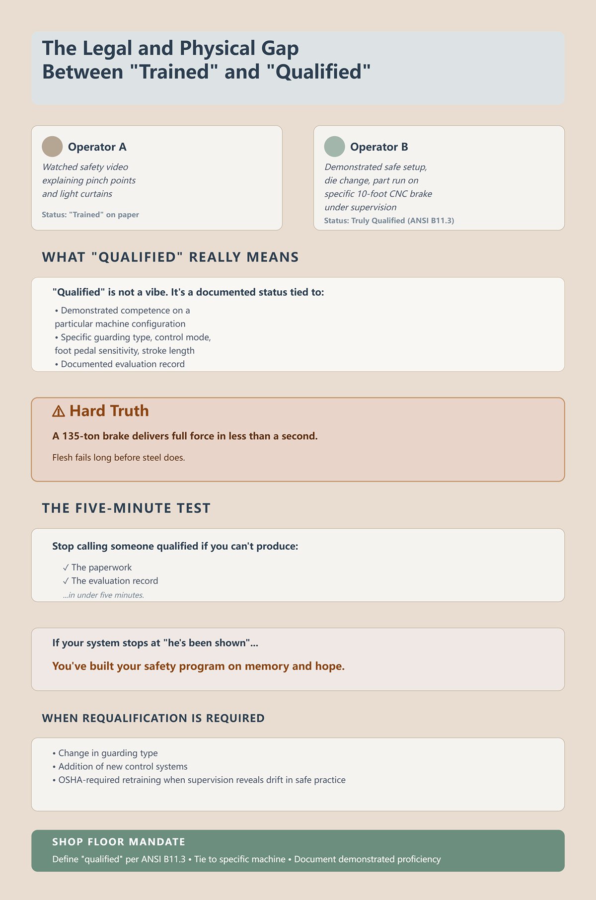The Legal and Physical Gap Between "Trained" and "Qualified"