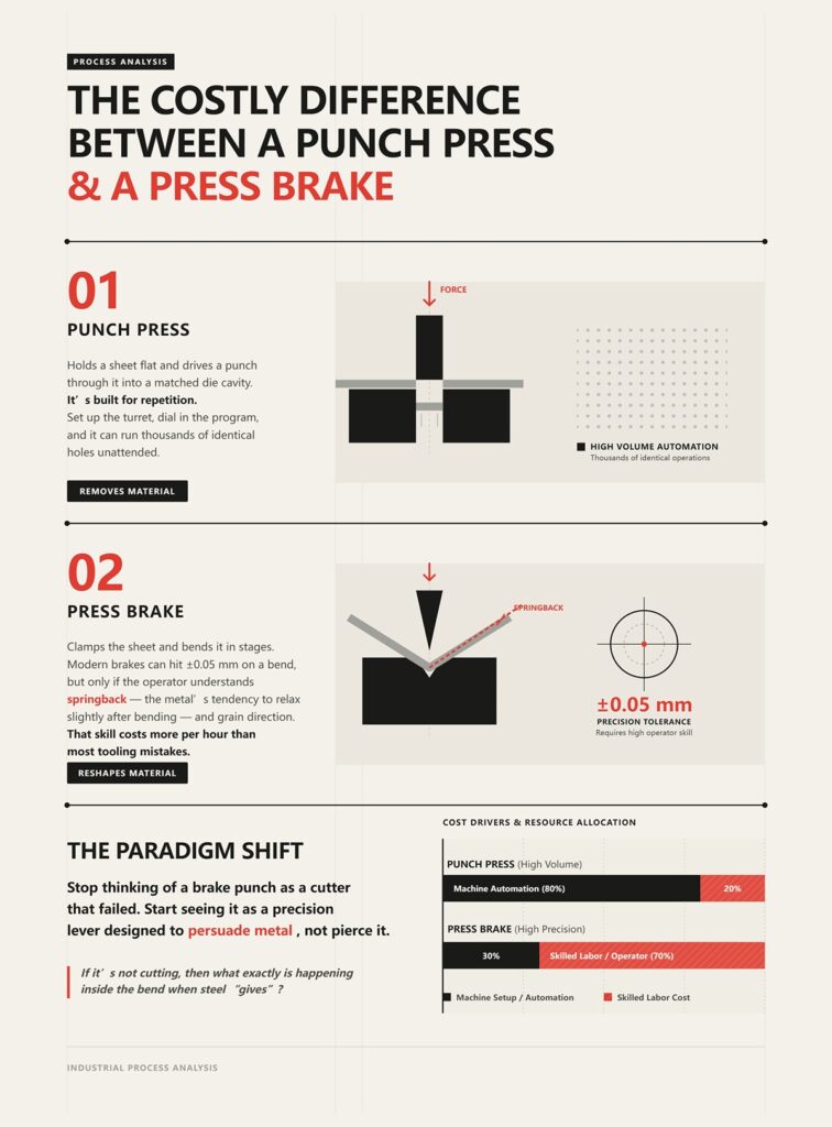 The costly difference between a punch press and a press brake