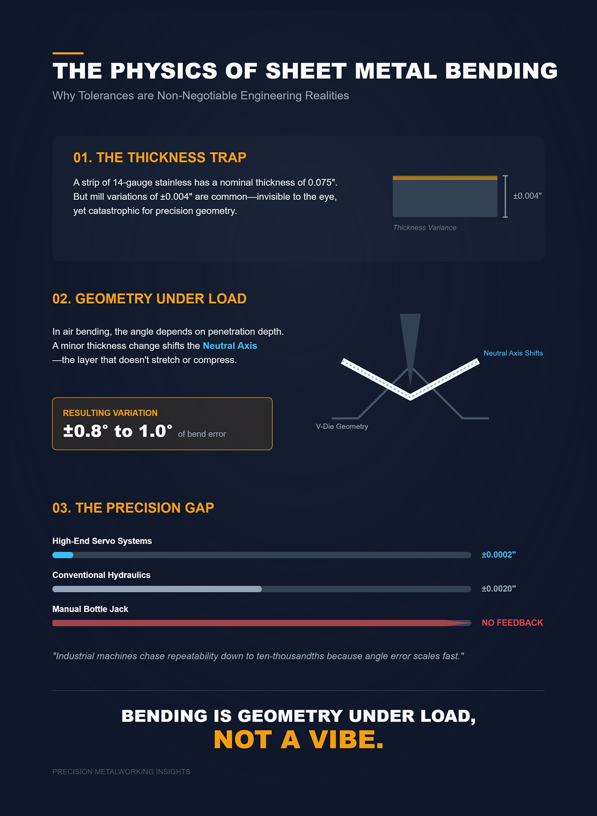 The physics of sheet metal bending: Why tolerances are non-negotiable