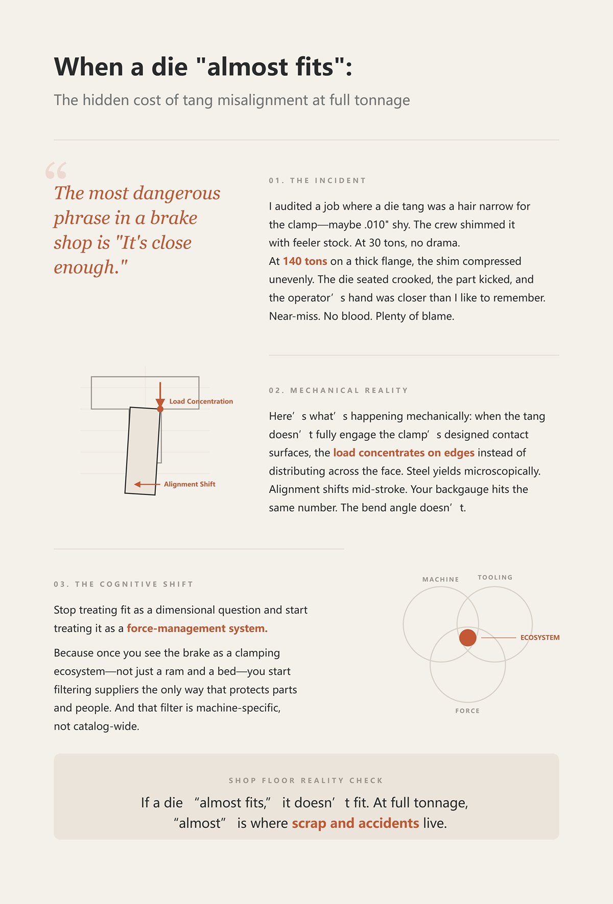 When a die "almost fits": the hidden cost of tang misalignment at full tonnage